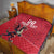 Custom Wales Rugby Quilt Welsh Dragon Mascot Red Version - Wonder Print Shop