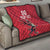 Custom Wales Rugby Quilt Welsh Dragon Mascot Red Version - Wonder Print Shop