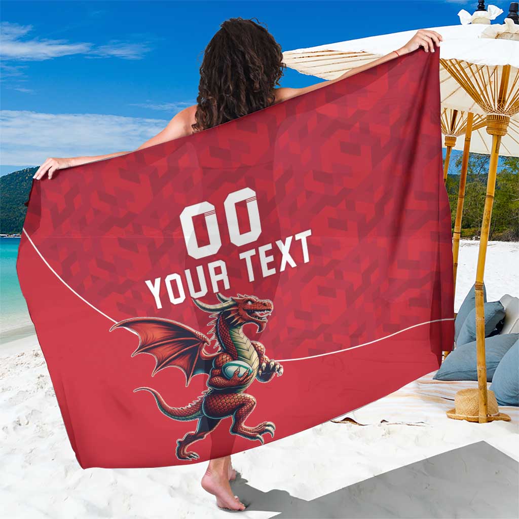 Custom Wales Rugby Sarong Welsh Dragon Mascot Red Version - Wonder Print Shop