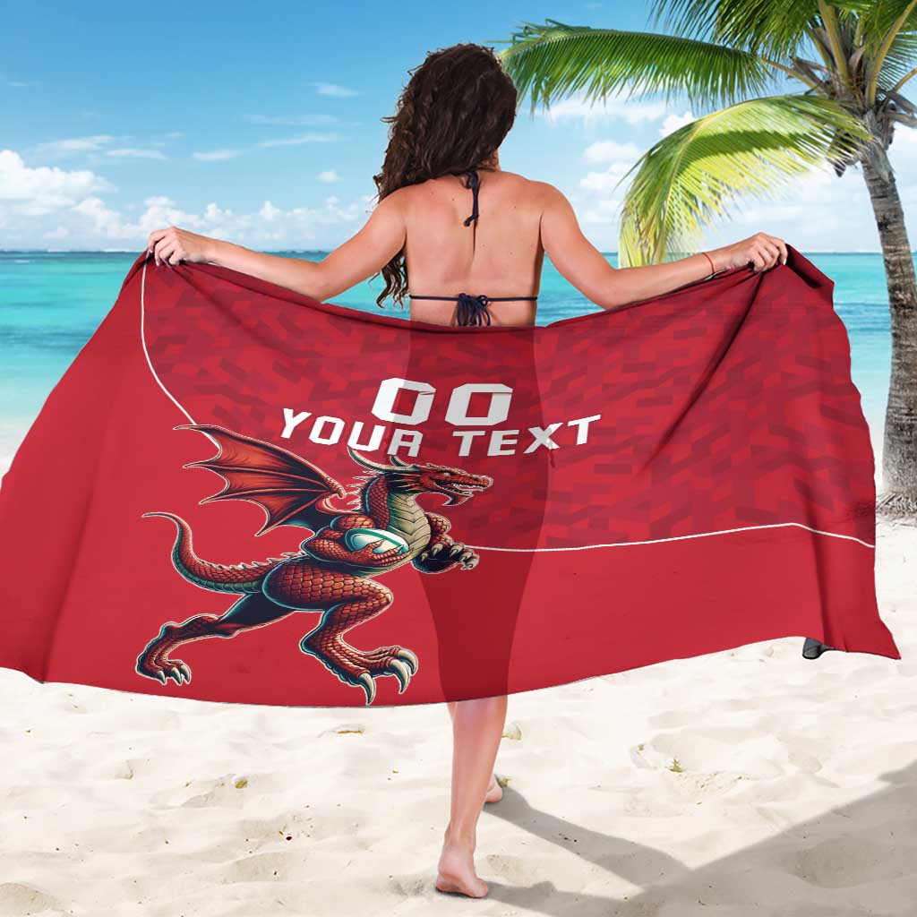 Custom Wales Rugby Sarong Welsh Dragon Mascot Red Version - Wonder Print Shop