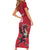 Custom Wales Rugby Short Sleeve Bodycon Dress Welsh Dragon Mascot Red Version - Wonder Print Shop
