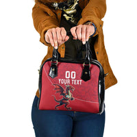 Custom Wales Rugby Shoulder Handbag Welsh Dragon Mascot Red Version - Wonder Print Shop