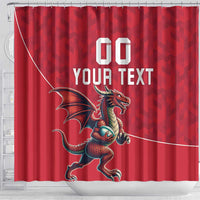 Custom Wales Rugby Shower Curtain Welsh Dragon Mascot Red Version - Wonder Print Shop