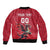 Custom Wales Rugby Sleeve Zip Bomber Jacket Welsh Dragon Mascot Red Version - Wonder Print Shop