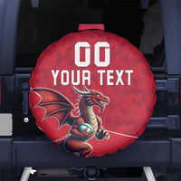 Custom Wales Rugby Spare Tire Cover Welsh Dragon Mascot Red Version - Wonder Print Shop