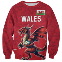 Custom Wales Rugby Sweatshirt Welsh Dragon Mascot Red Version - Wonder Print Shop