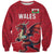 Custom Wales Rugby Sweatshirt Welsh Dragon Mascot Red Version - Wonder Print Shop