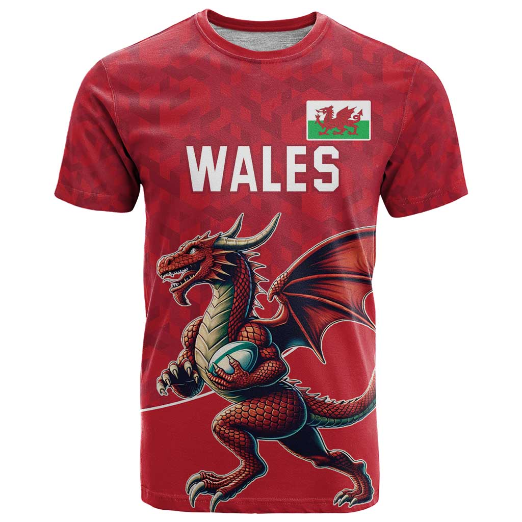 Custom Wales Rugby T Shirt Welsh Dragon Mascot Red Version - Wonder Print Shop