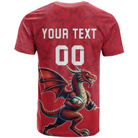 Custom Wales Rugby T Shirt Welsh Dragon Mascot Red Version - Wonder Print Shop