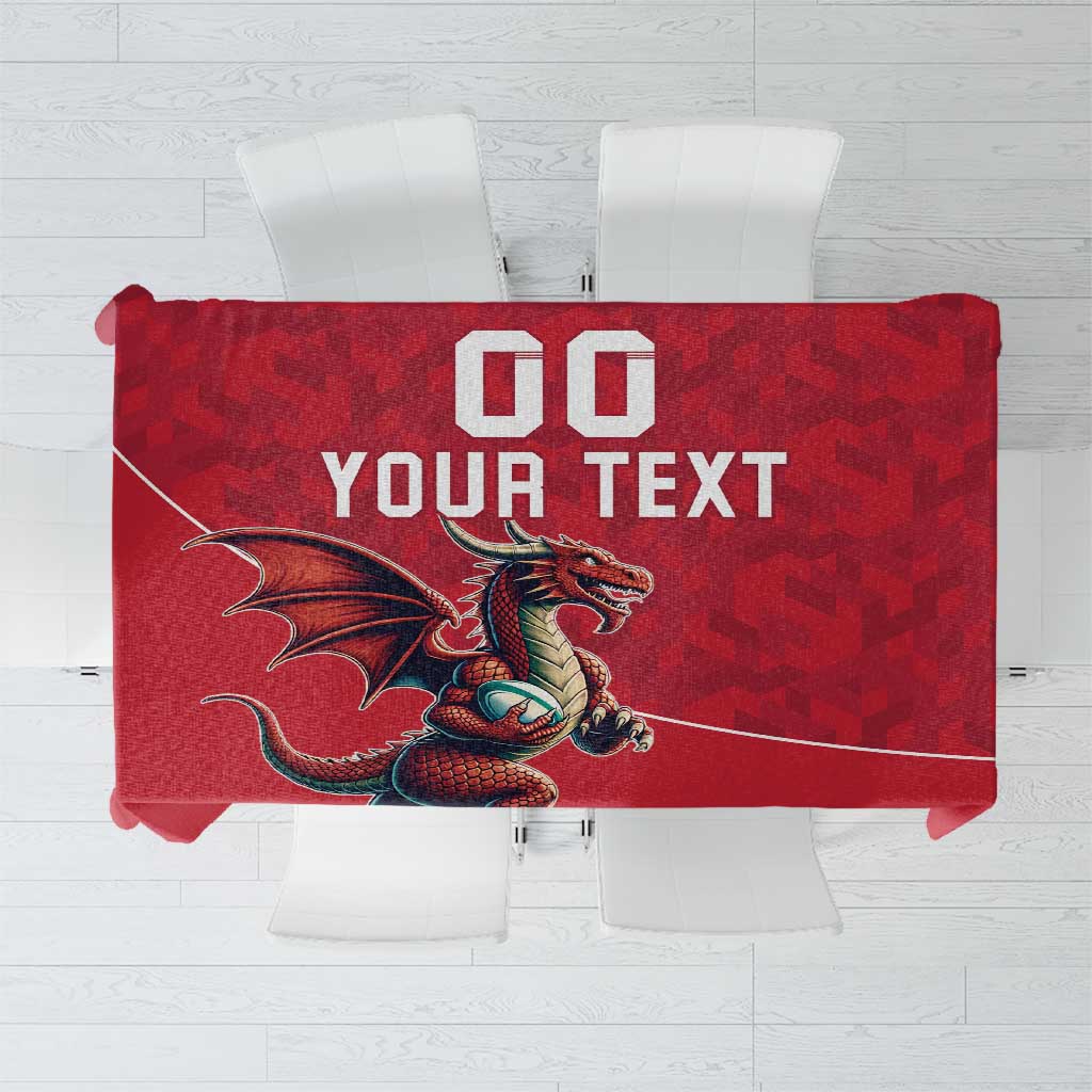 Custom Wales Rugby Tablecloth Welsh Dragon Mascot Red Version - Wonder Print Shop