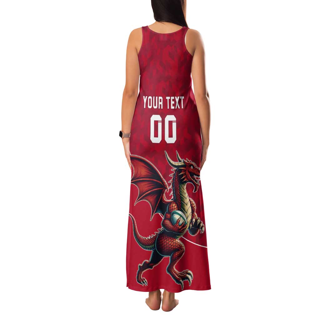 Custom Wales Rugby Tank Maxi Dress Welsh Dragon Mascot Red Version - Wonder Print Shop