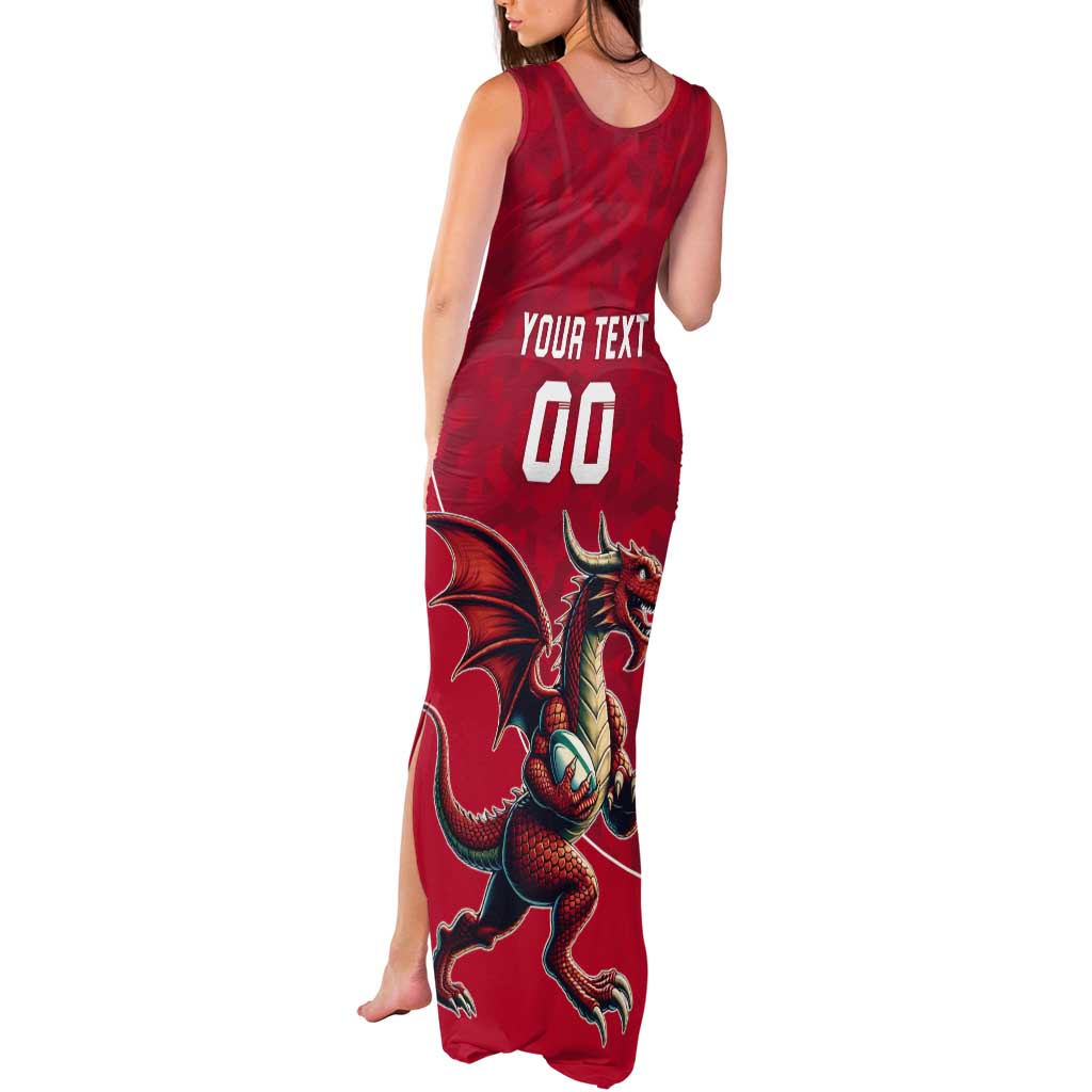 Custom Wales Rugby Tank Maxi Dress Welsh Dragon Mascot Red Version - Wonder Print Shop