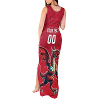 Custom Wales Rugby Tank Maxi Dress Welsh Dragon Mascot Red Version - Wonder Print Shop
