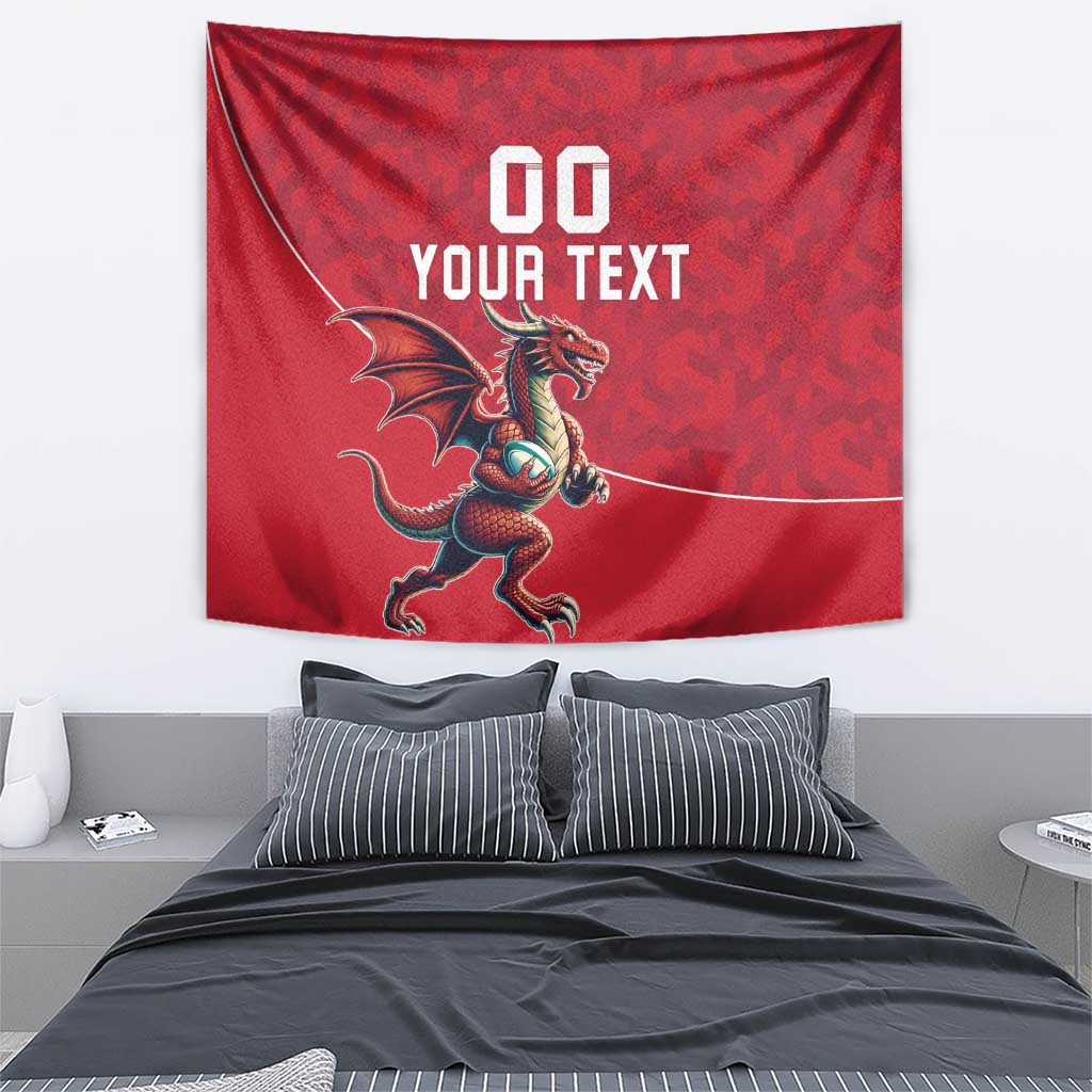 Custom Wales Rugby Tapestry Welsh Dragon Mascot Red Version - Wonder Print Shop