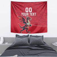 Custom Wales Rugby Tapestry Welsh Dragon Mascot Red Version - Wonder Print Shop