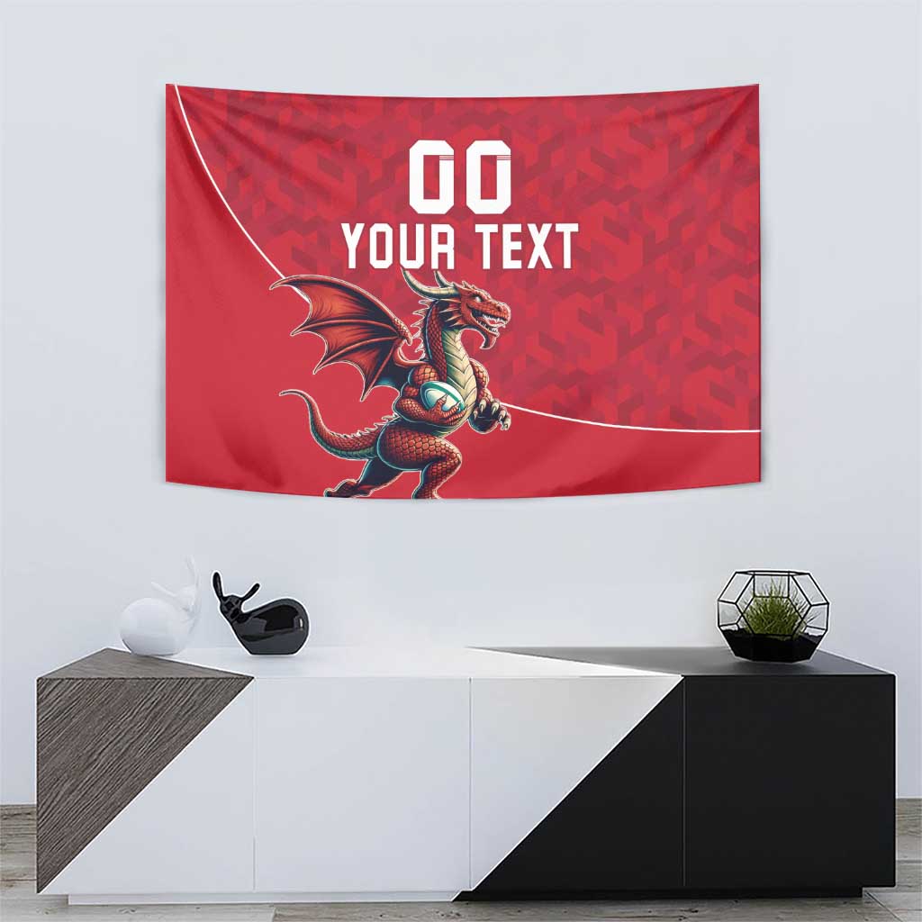 Custom Wales Rugby Tapestry Welsh Dragon Mascot Red Version - Wonder Print Shop
