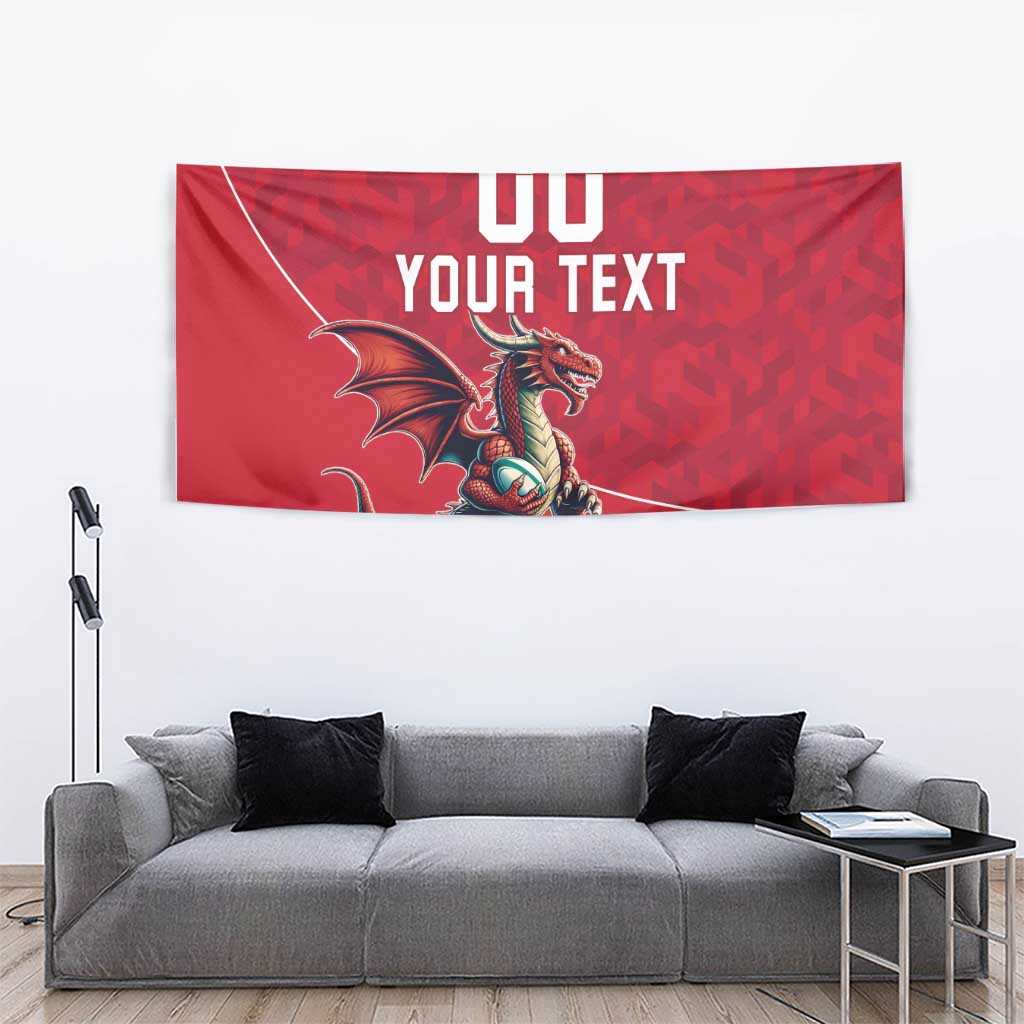 Custom Wales Rugby Tapestry Welsh Dragon Mascot Red Version - Wonder Print Shop