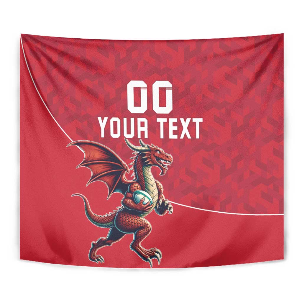 Custom Wales Rugby Tapestry Welsh Dragon Mascot Red Version - Wonder Print Shop
