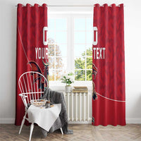 Custom Wales Rugby Window Curtain Welsh Dragon Mascot Red Version - Wonder Print Shop