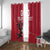 Custom Wales Rugby Window Curtain Welsh Dragon Mascot Red Version - Wonder Print Shop