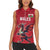 Custom Wales Rugby Women Sleeveless Polo Shirt Welsh Dragon Mascot Red Version - Wonder Print Shop