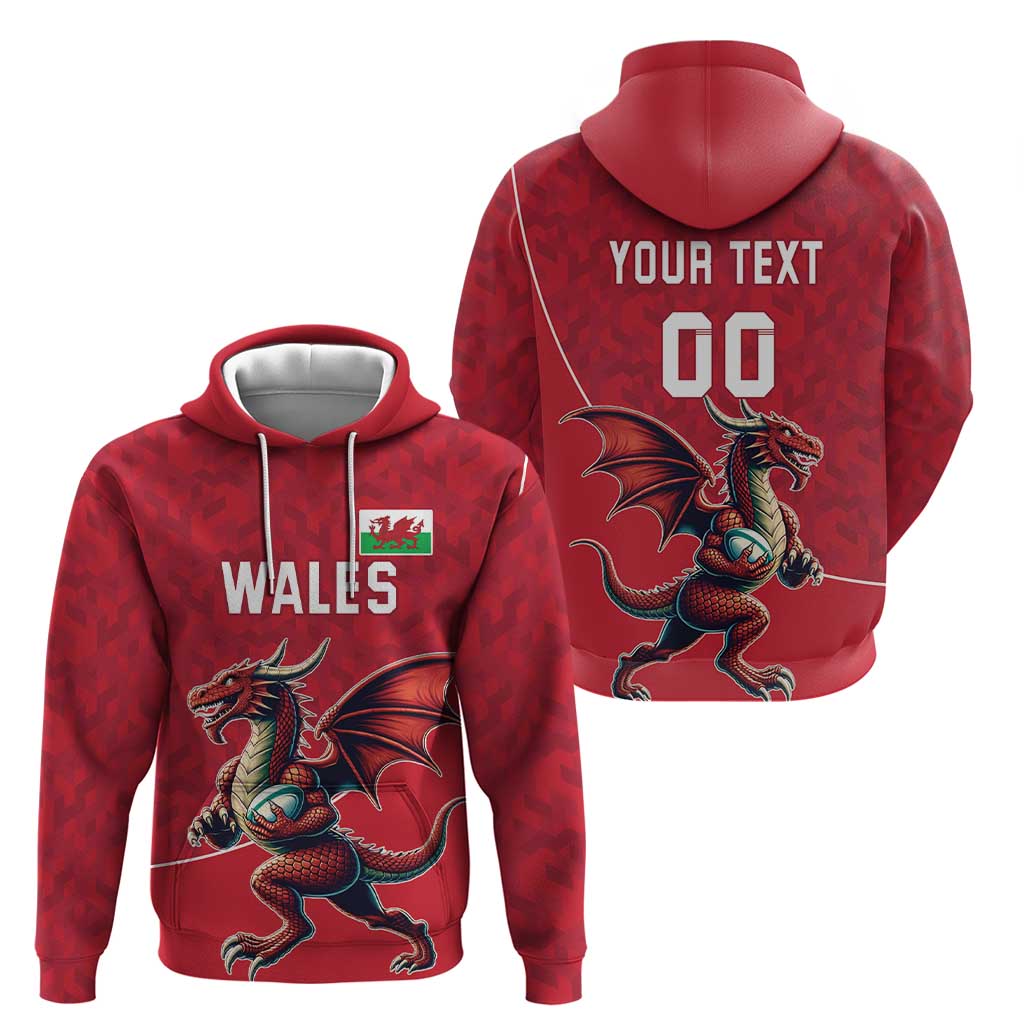 Custom Wales Rugby Zip Hoodie Welsh Dragon Mascot Red Version - Wonder Print Shop