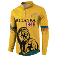 Personalized Sri Lanka Independence Day 1948 Button Sweatshirt Lion With Traditional Sun Face
