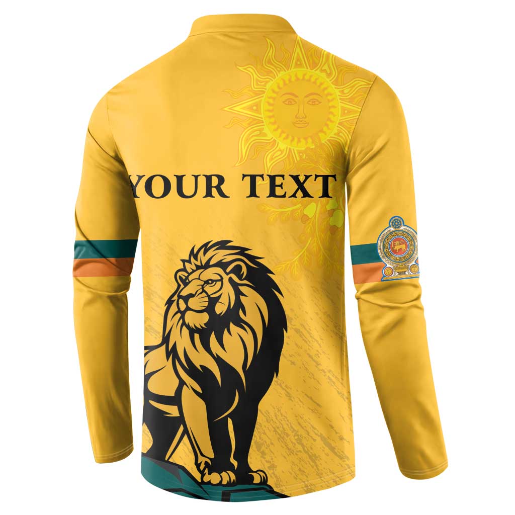 Personalized Sri Lanka Independence Day 1948 Button Sweatshirt Lion With Traditional Sun Face
