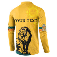 Personalized Sri Lanka Independence Day 1948 Button Sweatshirt Lion With Traditional Sun Face