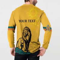 Personalized Sri Lanka Independence Day 1948 Button Sweatshirt Lion With Traditional Sun Face