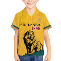 Personalized Sri Lanka Independence Day 1948 Family Matching Off The Shoulder Long Sleeve Dress and Hawaiian Shirt Lion With Traditional Sun Face