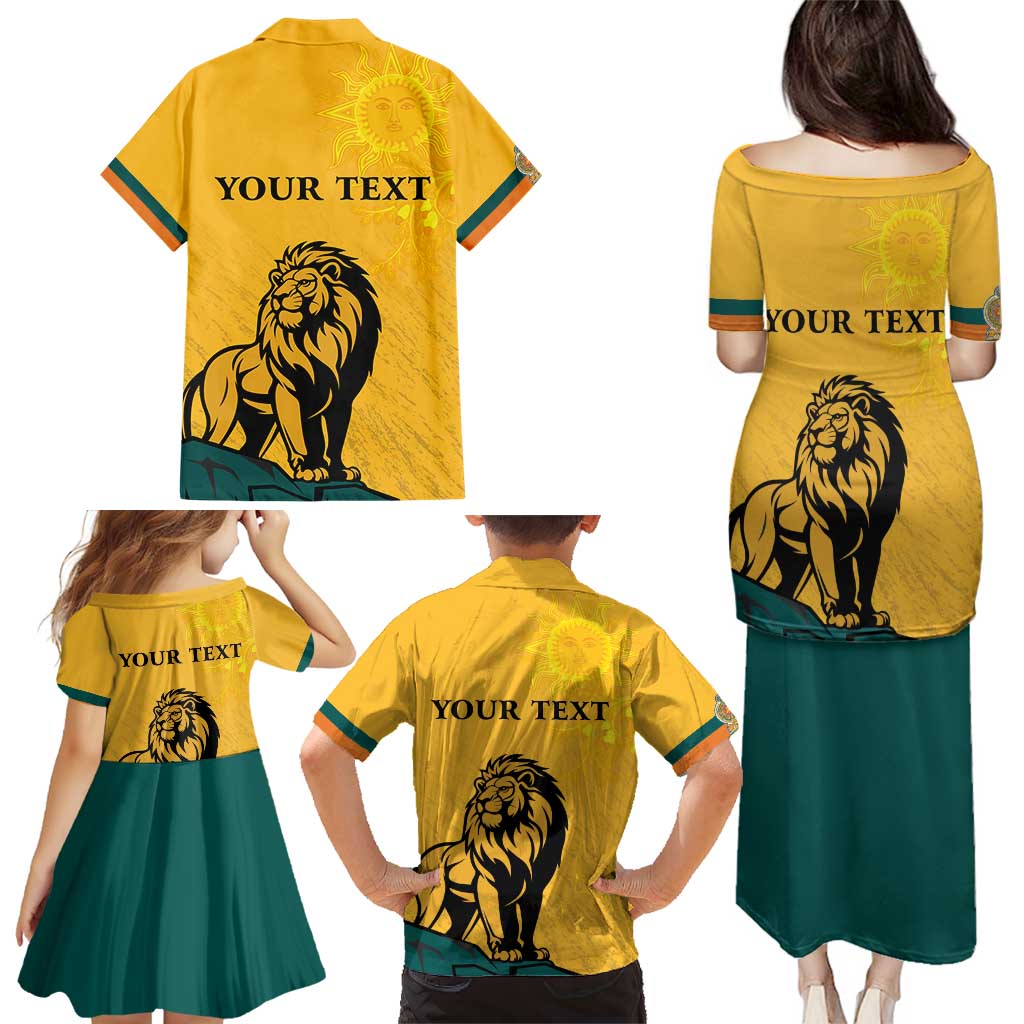 Personalized Sri Lanka Independence Day 1948 Family Matching Puletasi and Hawaiian Shirt Lion With Traditional Sun Face
