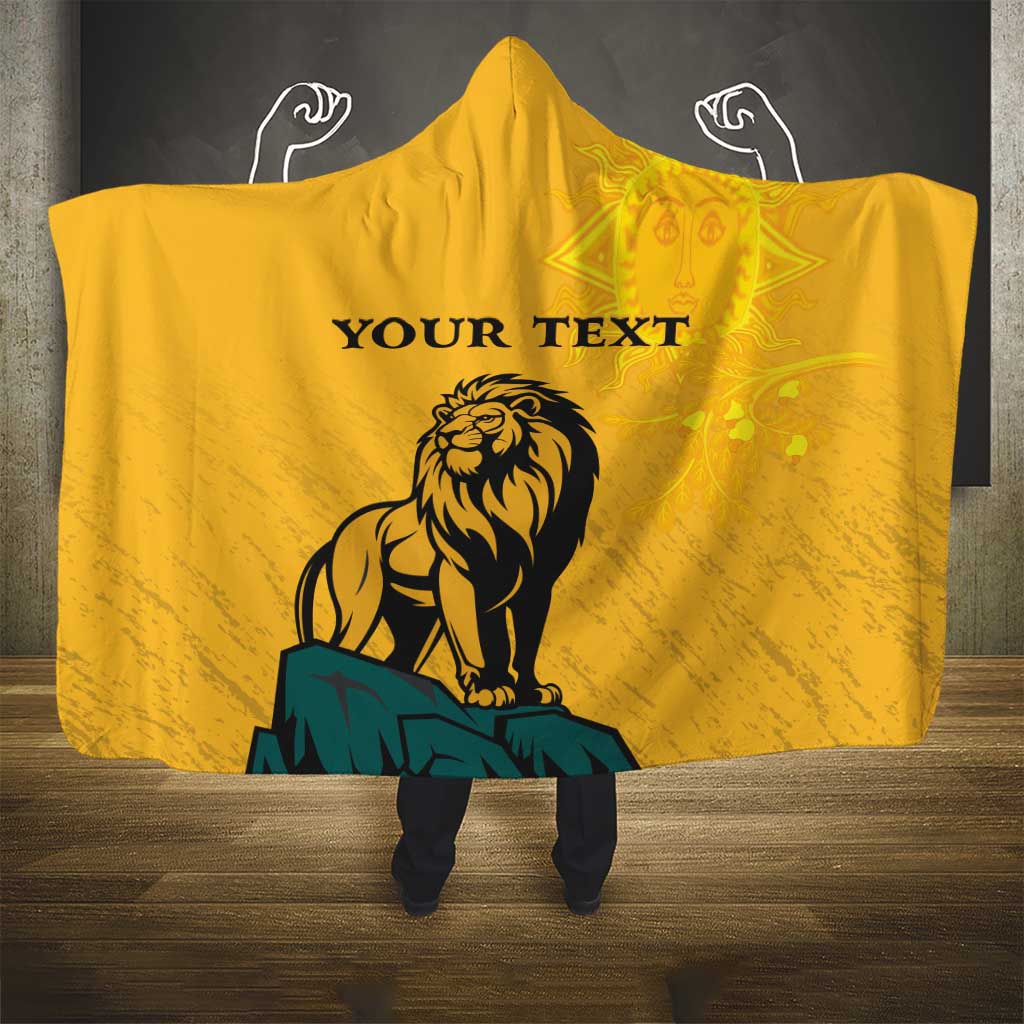 Personalized Sri Lanka Independence Day 1948 Hooded Blanket Lion With Traditional Sun Face - Wonder Print Shop
