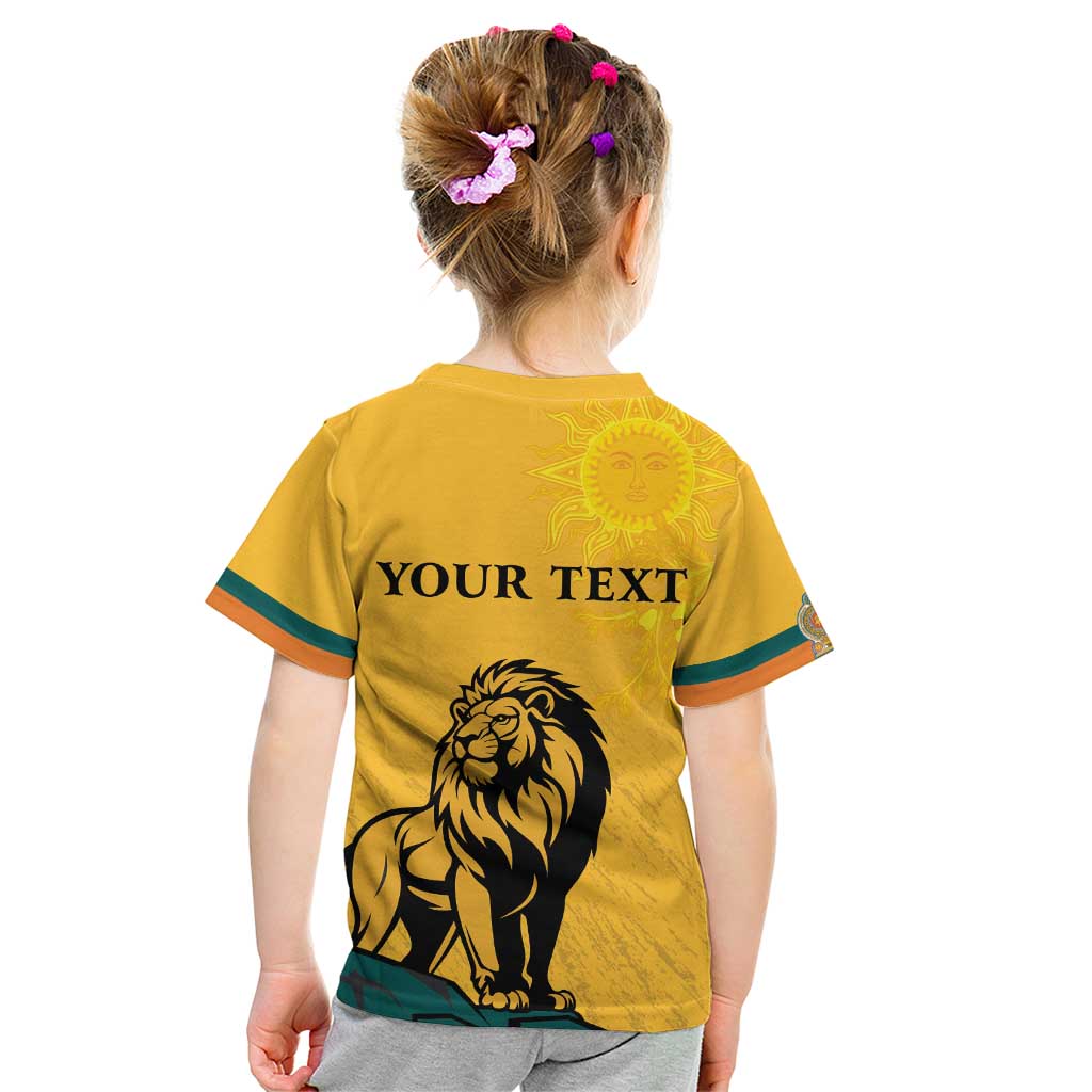 Personalized Sri Lanka Independence Day 1948 Kid T Shirt Lion With Traditional Sun Face - Wonder Print Shop