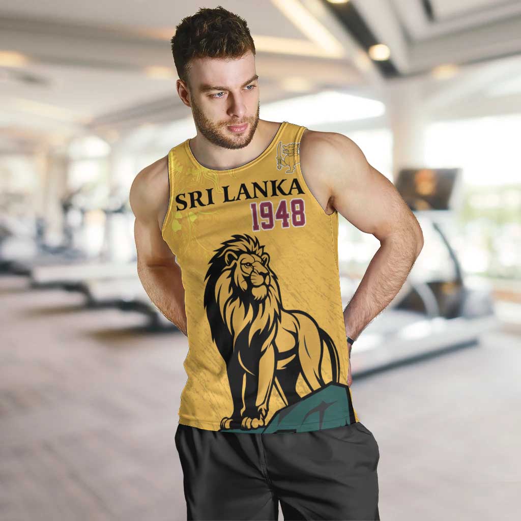Personalized Sri Lanka Independence Day 1948 Men Tank Top Lion With Traditional Sun Face - Wonder Print Shop