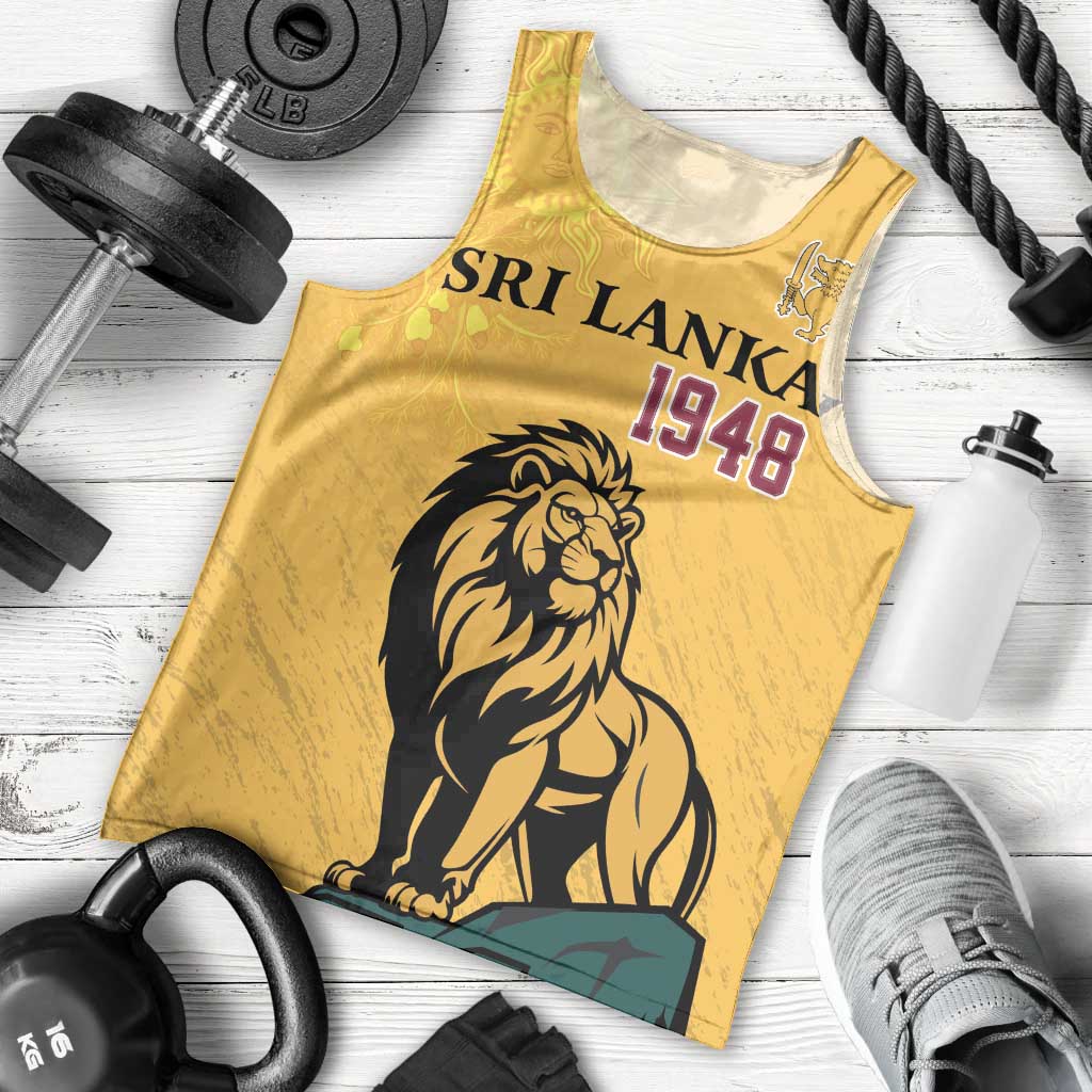 Personalized Sri Lanka Independence Day 1948 Men Tank Top Lion With Traditional Sun Face - Wonder Print Shop