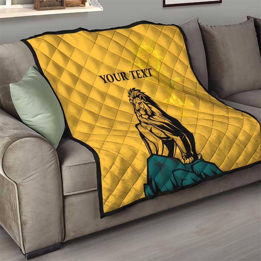 Personalized Sri Lanka Independence Day 1948 Quilt Lion With Traditional Sun Face - Wonder Print Shop