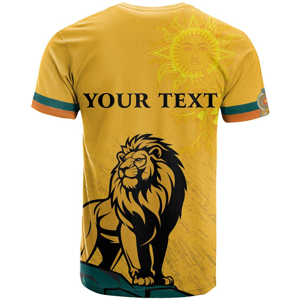 Personalized Sri Lanka Independence Day 1948 T Shirt Lion With Traditional Sun Face - Wonder Print Shop