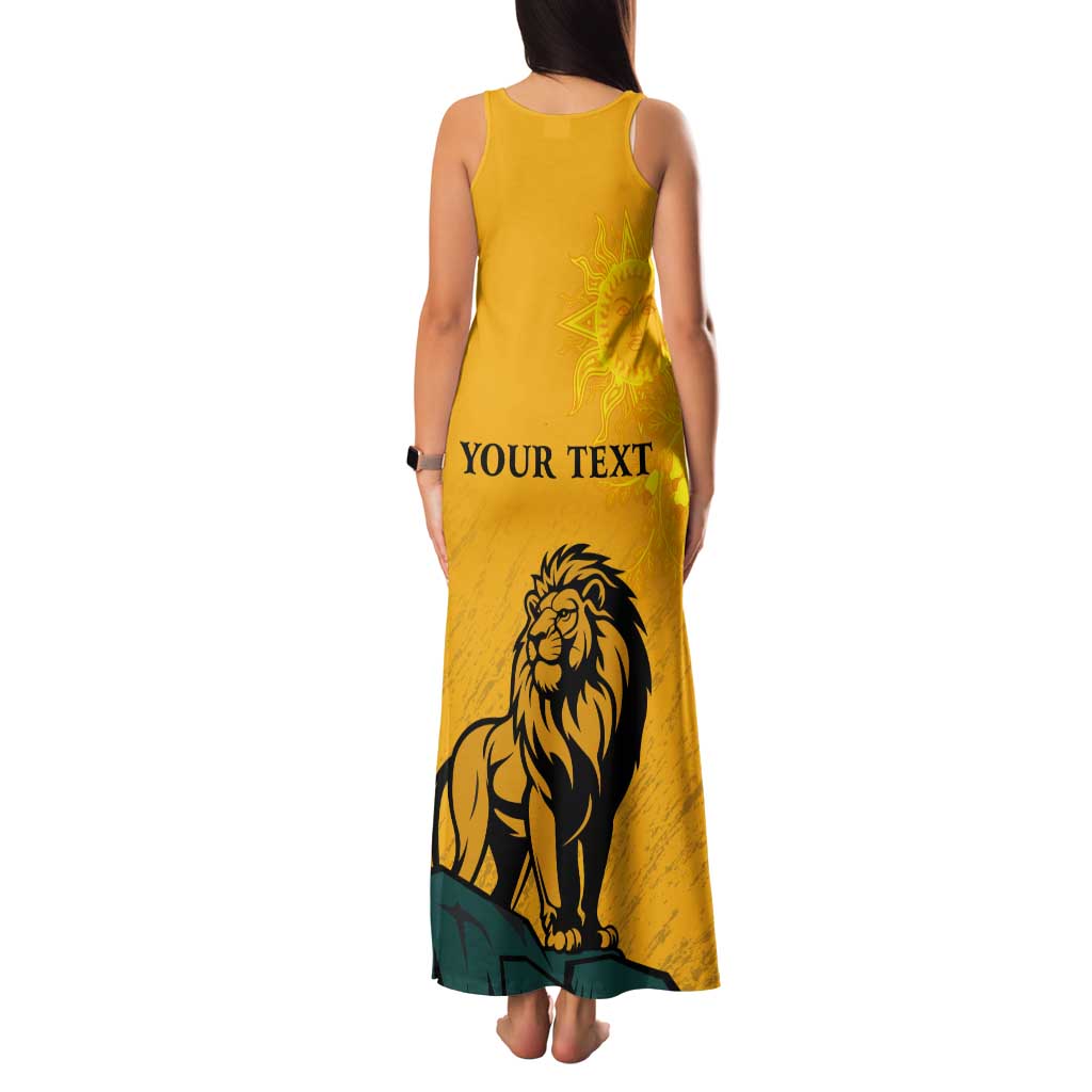 Personalized Sri Lanka Independence Day 1948 Tank Maxi Dress Lion With Traditional Sun Face - Wonder Print Shop