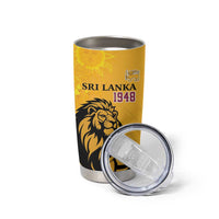 Personalized Sri Lanka Independence Day 1948 Tumbler Cup Lion With Traditional Sun Face - Wonder Print Shop