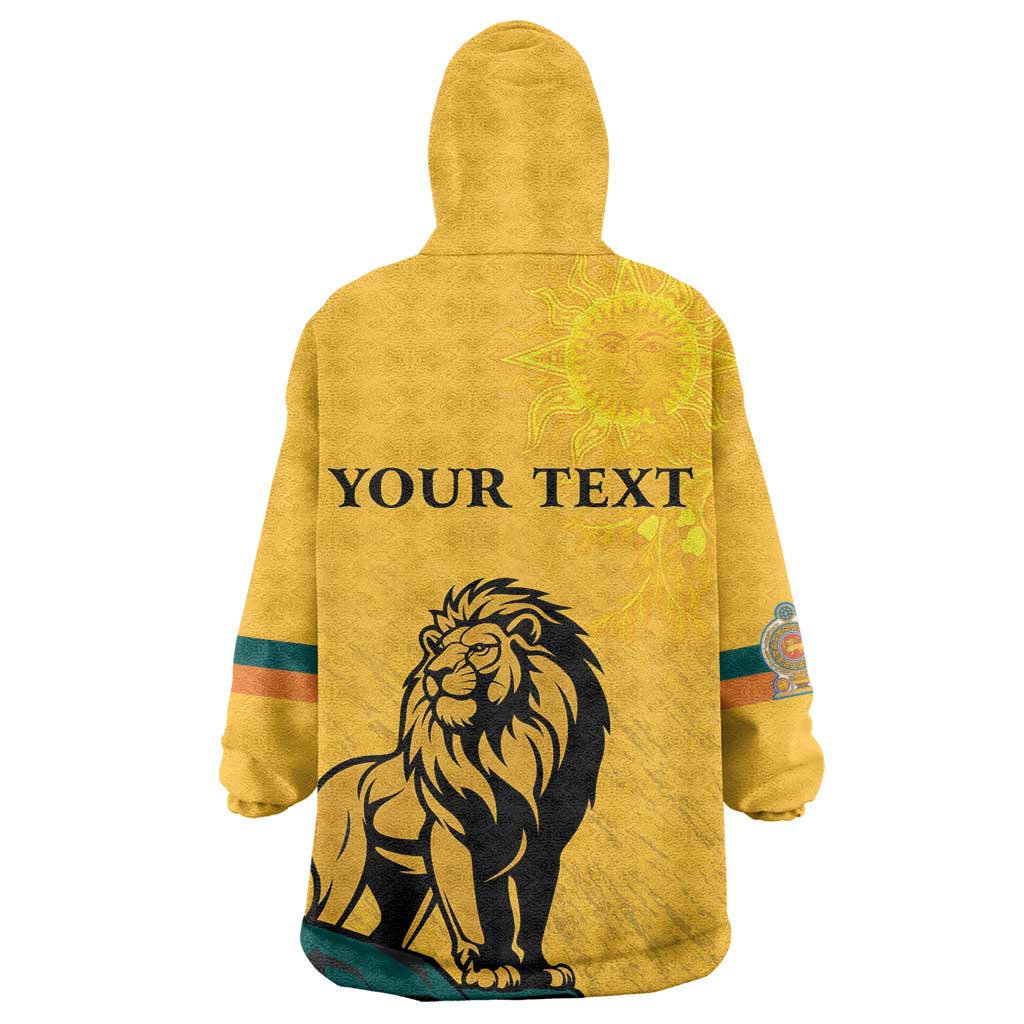 Personalized Sri Lanka Independence Day 1948 Wearable Blanket Hoodie Lion With Traditional Sun Face - Wonder Print Shop