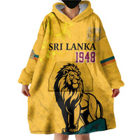 Personalized Sri Lanka Independence Day 1948 Wearable Blanket Hoodie Lion With Traditional Sun Face - Wonder Print Shop