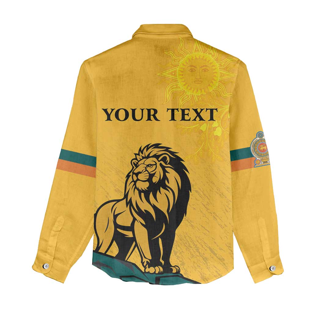 Personalized Sri Lanka Independence Day 1948 Women Casual Shirt Lion With Traditional Sun Face - Wonder Print Shop