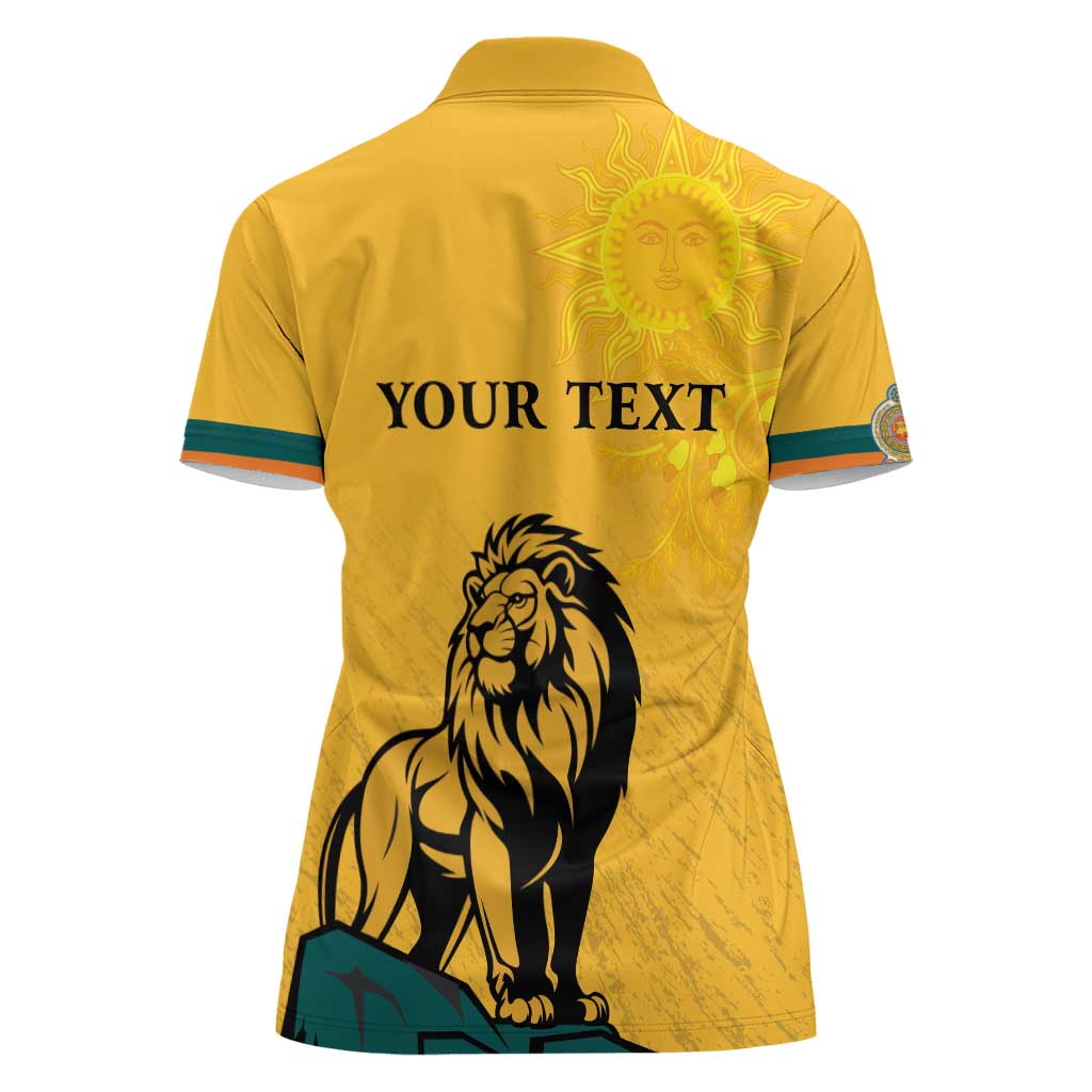 Personalized Sri Lanka Independence Day 1948 Women Polo Shirt Lion With Traditional Sun Face - Wonder Print Shop