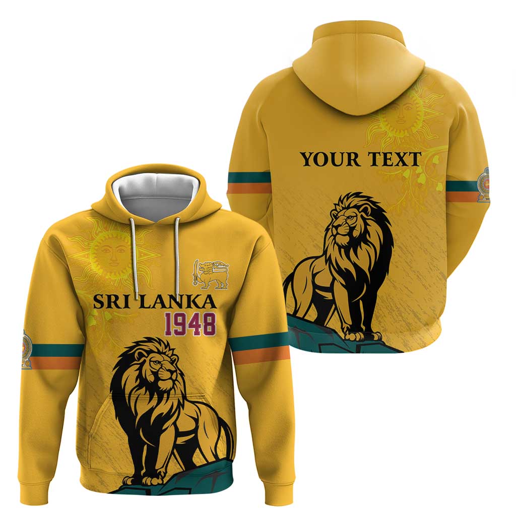 Personalized Sri Lanka Independence Day 1948 Zip Hoodie Lion With Traditional Sun Face - Wonder Print Shop