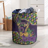 Six Seven Mardi Gras Laundry Basket 67 Carnival Mask Beads - Wonder Print Shop