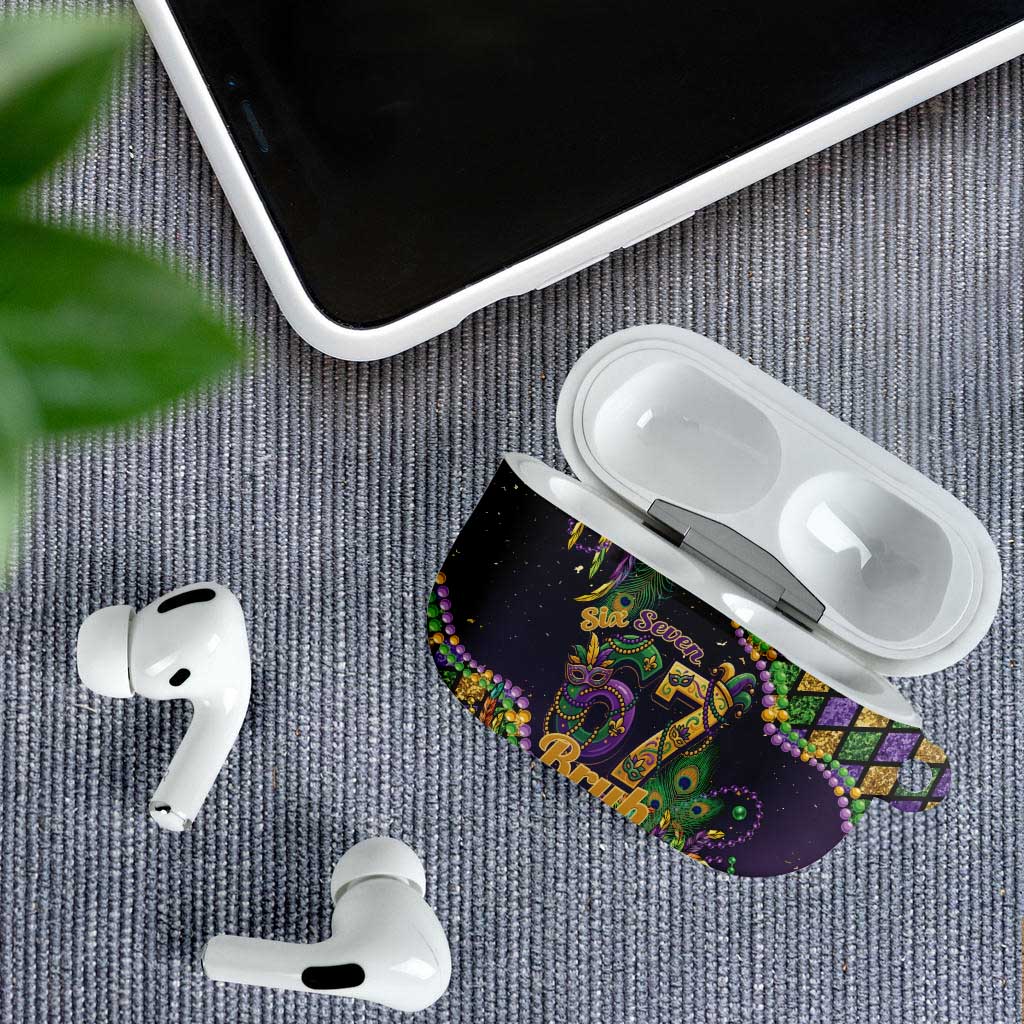 Six Seven Mardi Gras AirPods Case 67 Carnival Mask Beads - Wonder Print Shop
