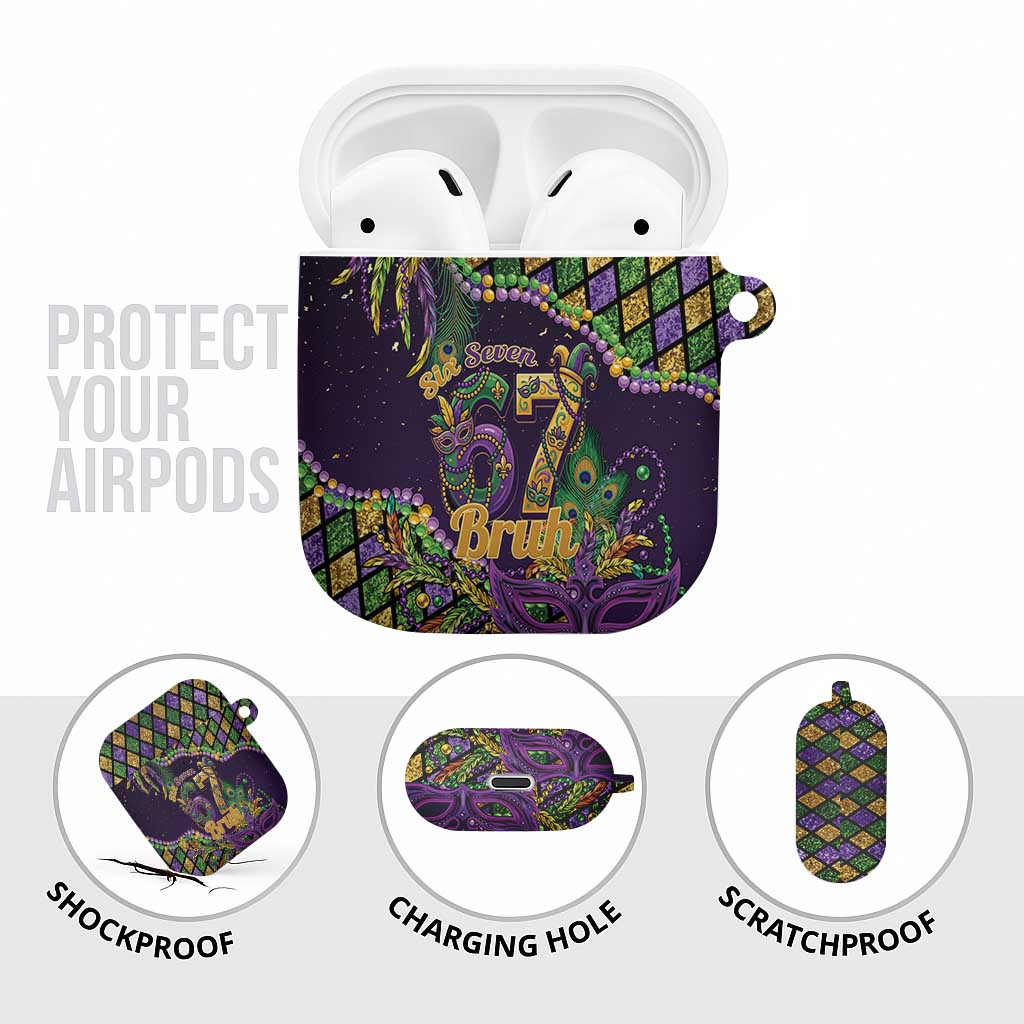 Six Seven Mardi Gras AirPods Case 67 Carnival Mask Beads - Wonder Print Shop