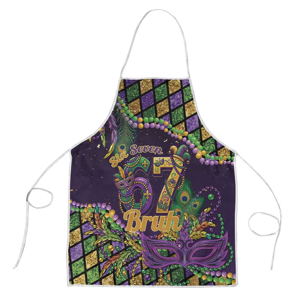 Six Seven Mardi Gras Apron 67 Carnival Mask Beads - Wonder Print Shop