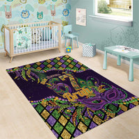 Six Seven Mardi Gras Area Rug 67 Carnival Mask Beads - Wonder Print Shop